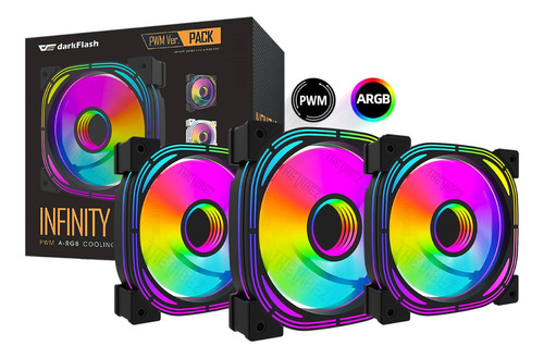 Cooler Fan Aigo Infinity 24 Pro Argb + Pwm 3 Fans Darkflash