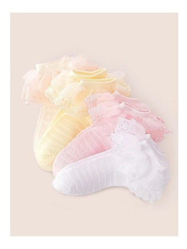 Calcetines Para Niñas Y Bebes Algodon Ribete No Lastima 2par