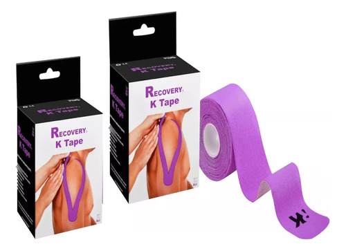 Pack 2 Tape Kinesiológico Precortado Morado 5cmx5mt Recovery