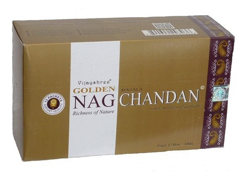 Imagen 1 de 1 de Caja De Incienso Masala X12 Golden Nag Chandan 15gr India