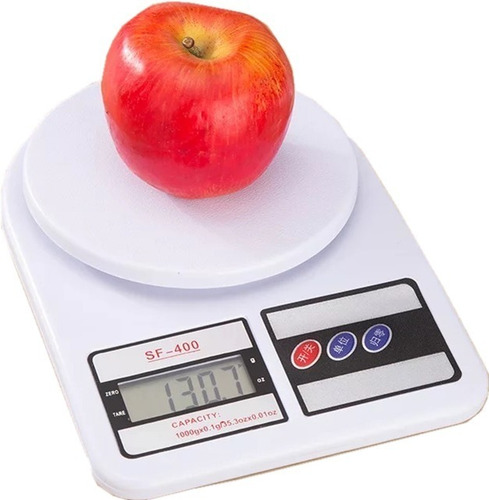 Báscula de cocina digital SQ Cozinha SF-400 pesa hasta 7kg blanca