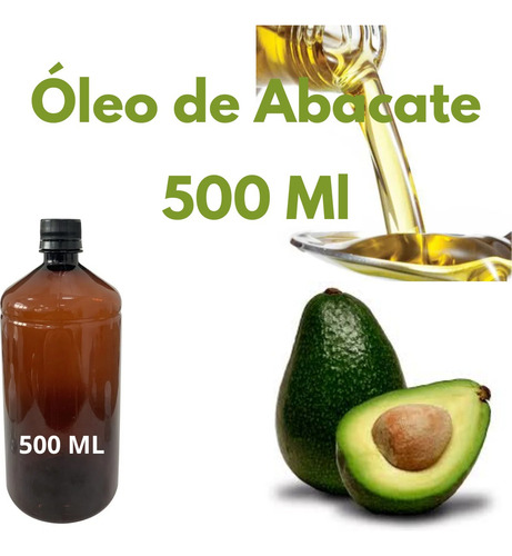 Óleo De Abacate 500ml Prensado A Frio Com Laudo