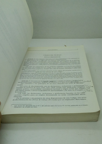 Código Del Trabajo. Edicion Para Estudiantes De Derecho. (Usado)