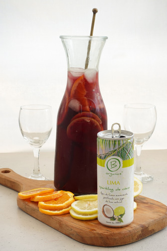 6 Pack Agua De Coco Con Gas 250ml Lima, Pomelo Y Arándanos