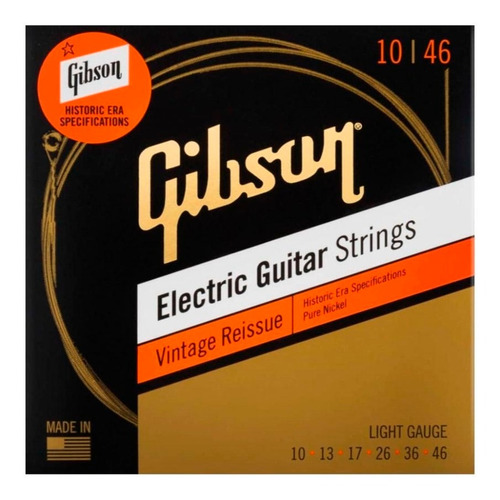 Encordoamento Gibson Guitarra 010 046 Vintage Reissue Light