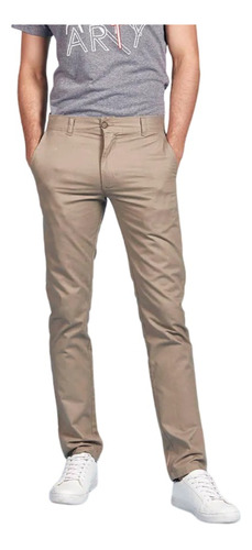 Pantalón Chino Praga, De Gabardina, Clásico, Tostado, Equus