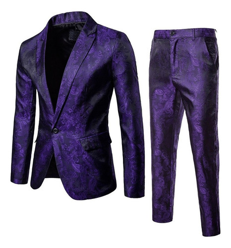 Traje Blazer Delgado De 2 Piezas Para Hombre Fiesta De Bodas