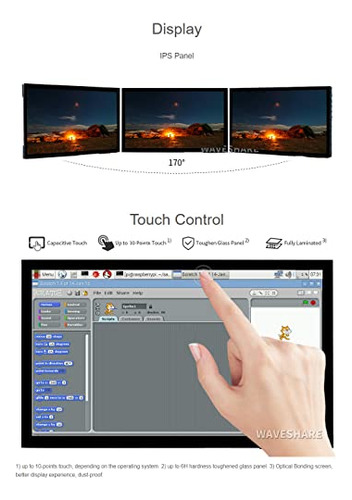 Pantalla Táctil Capacitiva Waveshare De 10.1 Pulgadas Compat