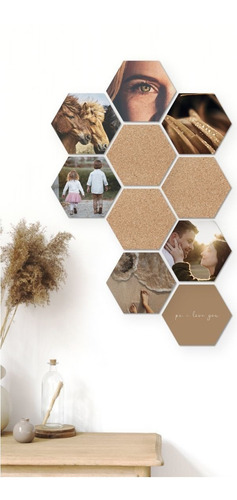 Pizarra De Corcho Hexagono 30cm