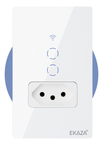 Interruptor Inteligente Wifi Com 2 Botões Tomada Alexa Touch