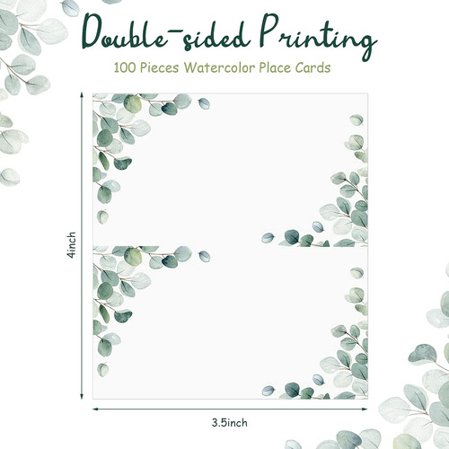 Paquete De 100 Tarjetas Plegables Para Bodas Y Eventos
