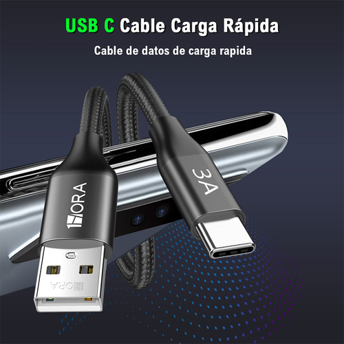 Cabo De Carregamento 1hora Usb 2.0 A/c 3a Macho Preto 1m