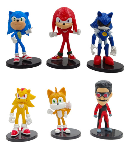 Set 6 Figuras Sonic The Hedgehog 10cm