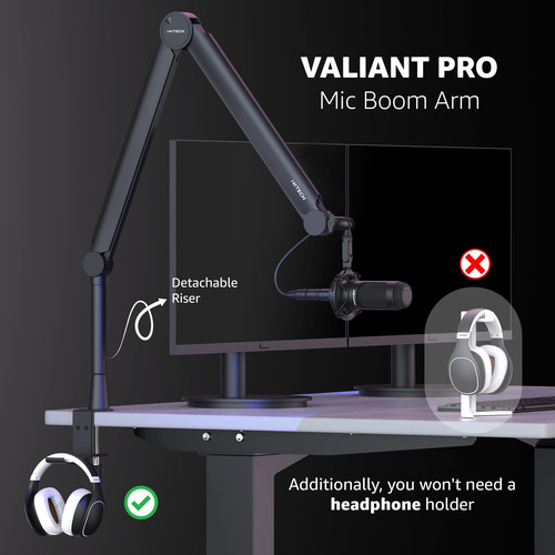 Brazo De Soporte Para Micrófono Ixtech Valiant Pro 360 Ajust Negro