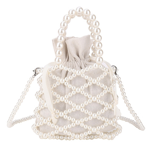 Bolsos Bandolera Para Mujer, Elegante, Tejido Con Perlas, Bo