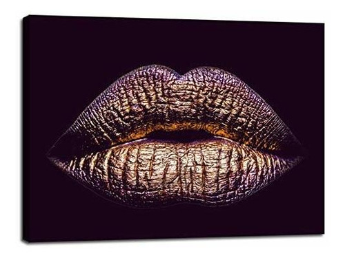 Mujer Labios Dorados Decoracion De La Pared Impresiones En 