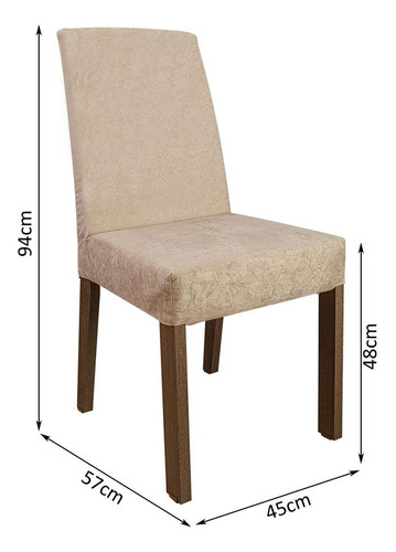 Mesa De Comedor Con Mesa Y 4 Sillas Taylor Madesa Mc Color Marrón/Crema Diseño de la tela de las sillas Liso