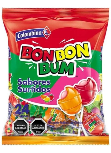 Bon Bon Bum Chupetes Sabores Surtidos ( 24 Unidades )