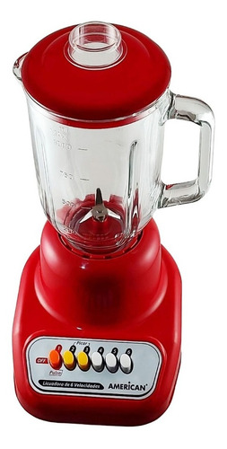 Licuadora American 8116 1 L Roja Con Vaso De Vidrio