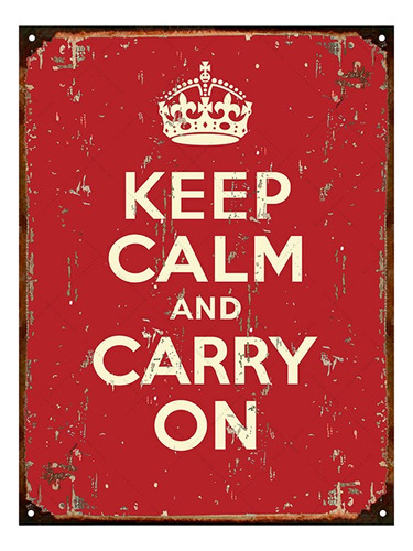 Carteles De Chapa, Keep Calm And Carry On Deco 029