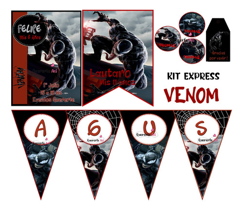 Kit Imprimible Express Personalizado - Venom