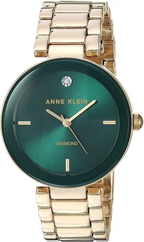 comprar Reloj Anne Klein Mujer Genuine Diamond Dial Ak\u002F1362gngb Color de la correa Dorado Color del bisel Verde oscuro Color del fondo Verde oscuro