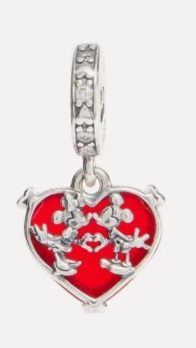 Pandora Charm Corazon Mickey & Minnie Mouse Disney + Estuche