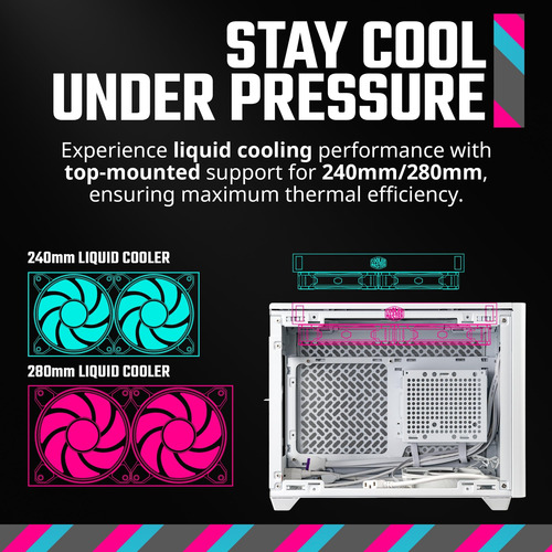 Master Nr200p V2 White Mini-itx 18l Pc Case, Montaje Superio