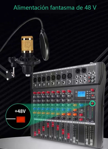 Consola Mezcladora Dj Ct8 De 8 Canales Con Bluetooth