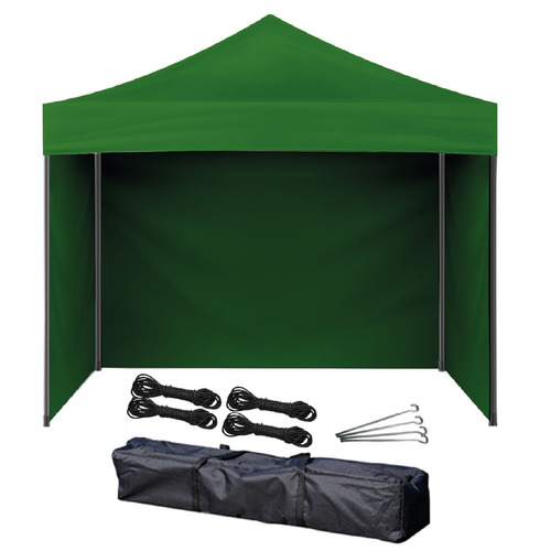 Gazebo 3x3 Metros Autoarmable Plegable Exterior Con Paredes Verde