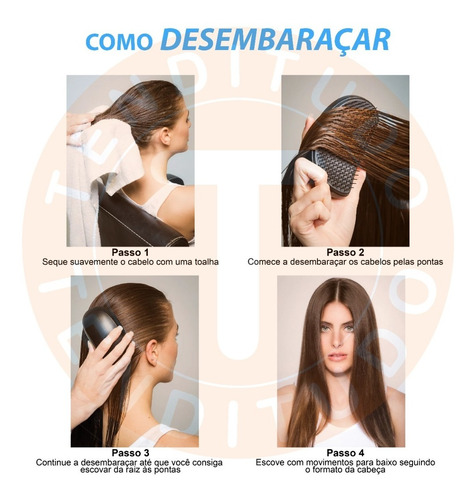 Imagem 9 de 10 de Escova Tangle Teezer The Wet Detangler Black Desembaraçar