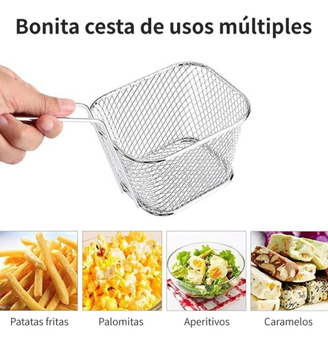 10pcs Mini Cestas De Malla Para Freidora De Acero Inoxidable
