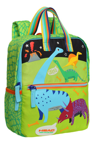 Mochila Infantil Niño Pepa Dino Volcan Verde Head