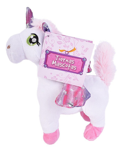 Imagen 2 de 5 de Peluche Mascota Unicornio Con Cartera - El Duende Azul