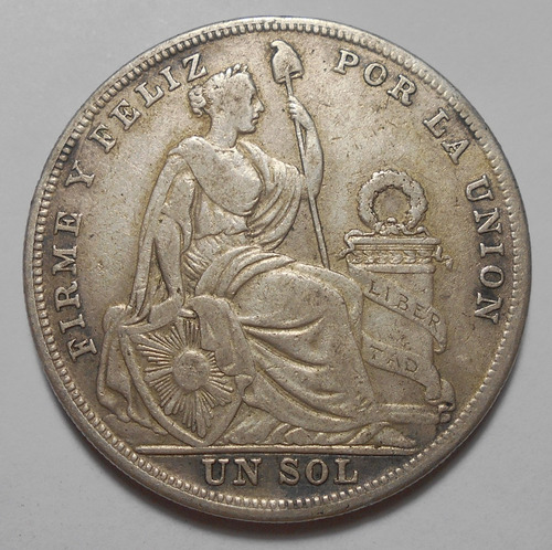 Perú 1 Sol De Plata 1925 - 24,6 Grs - 37mm  Km#218 Excel.++