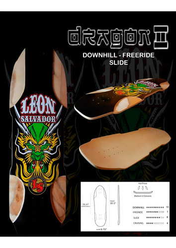 Longboard Leon Salvador Deck Maple, Downhill, Freeride