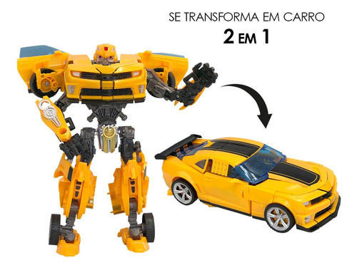 Boneco Super Change Robot Com Espada E Escudo - 2 Em 1