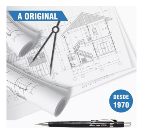 Lapiseira P200 0.7mm Pentel Sharp Clena - Kit Com 4 Cores