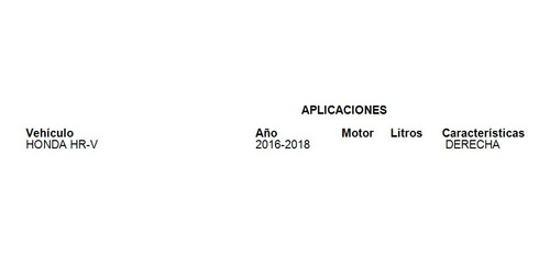 Tolva Motor Derecha Hr-v 2016 2017 2018 2019 2020 2021 2022