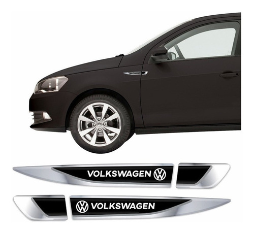 Par Emblema Volkswagen Gol Aplique Lateral Resinado Res38