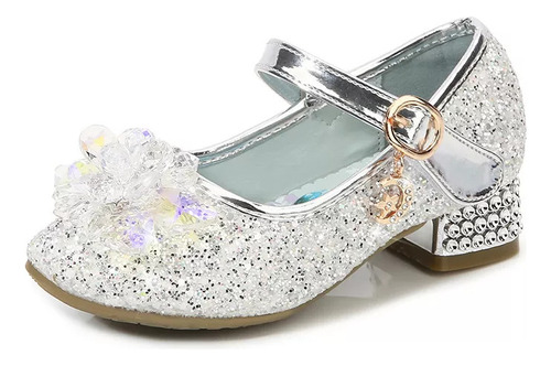 Zapatos Delgados Frozen Elsa Princess Con Suela De Cristal P