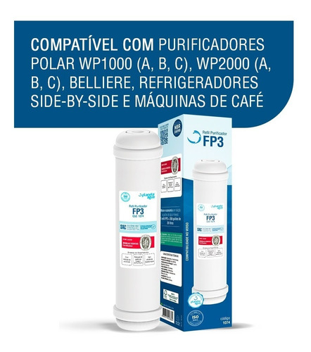 Refil P Filtro Polar T33 P/ Purificador De Água Gelada Todos