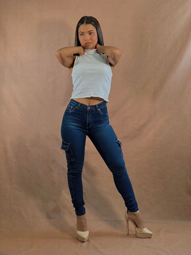 Imagen 9 de 10 de Jeans Stretch Para Damas Azules Marca Isle