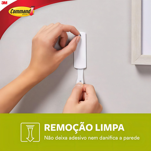 Gancho Suporte Adesivo Removível Pendurar Quadros Command 3m Até 2,3kg