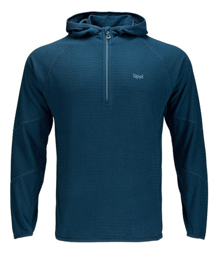 Poleron Hombre Lippi Jacarandá Nano-f 1/4 Zip Hoody Azul I19