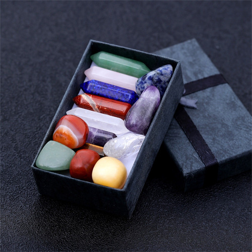 Caja De Regalo De Piedra De Yoga De Cristal Con Columna Hexa
