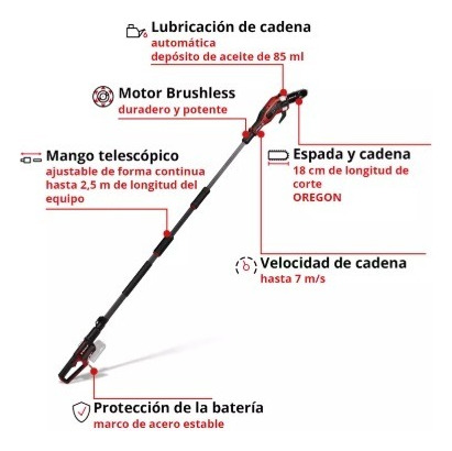 Podador Altura Inalámbrico 18v Einhell Gp-lc 18/20 Li T B