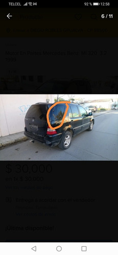 Vidrio Cristal Costado Copiloto Mercedez Ml320 1998 2003 (Usado)