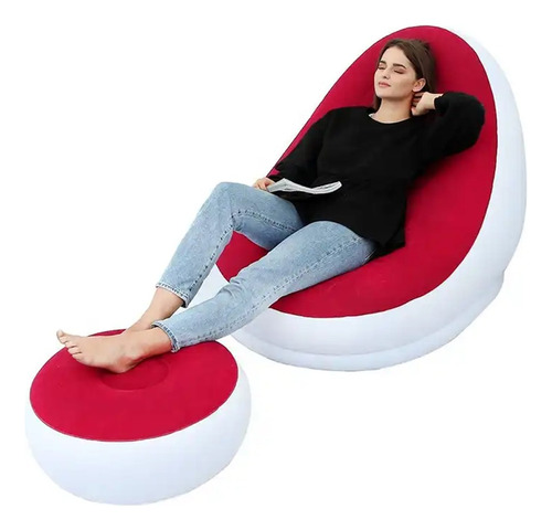 Sillón Sofá Inflable Con Reposapiés Portatil Alta Calidad