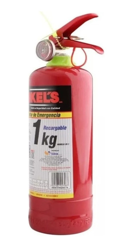 Extintor De Emergencia 1kg Mikels Recargable Con Soporte Ee1